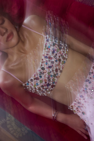 Alaya F In Rhinestone Studded Top & Skirt