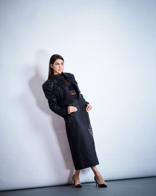 Genelia in Embellished Jacket & Skirt Set