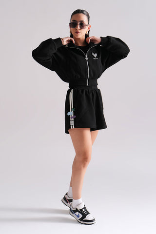 CROPPED JACKET - BLACK