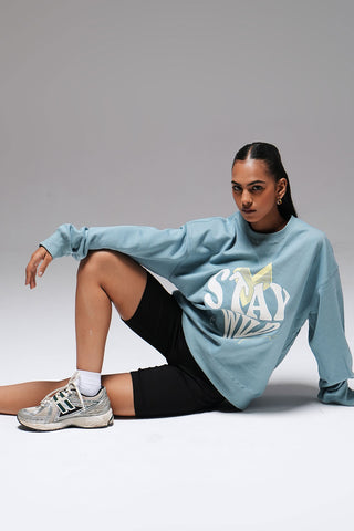 OVERSIZED SWEATSHIRT - LIGHT TURQUOISE