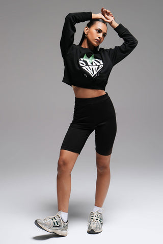 CROPPED SWEATSHIRT - BLACK