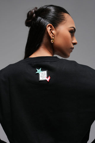 CROPPED SWEATSHIRT - BLACK