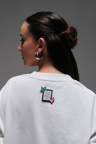 FULL LENGTH SWEATSHIRT - OFF WHITE