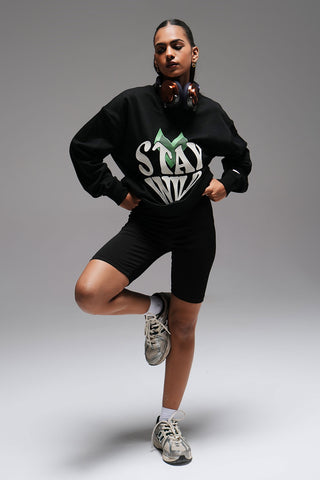FULL LENGTH SWEATSHIRT - BLACK