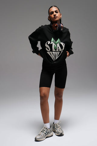 FULL LENGTH SWEATSHIRT - BLACK