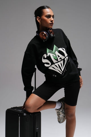 FULL LENGTH SWEATSHIRT - BLACK