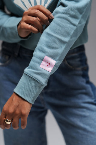 CROPPED SWEATSHIRT - LIGHT TURQUOISE