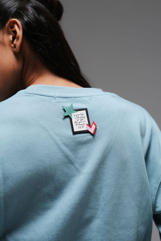 CROPPED SWEATSHIRT - LIGHT TURQUOISE