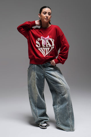 FULL LENGTH SWEATSHIRT - RED