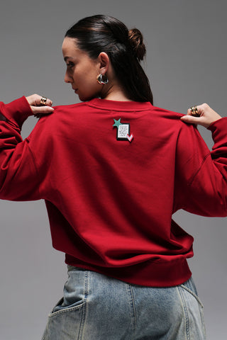 FULL LENGTH SWEATSHIRT - RED