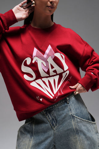 FULL LENGTH SWEATSHIRT - RED
