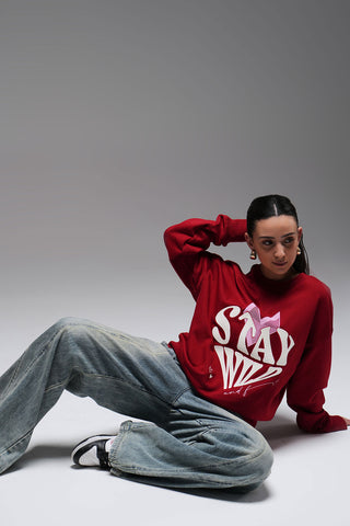 FULL LENGTH SWEATSHIRT - RED