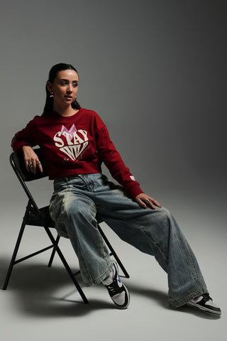 CROPPED SWEATSHIRT - RED