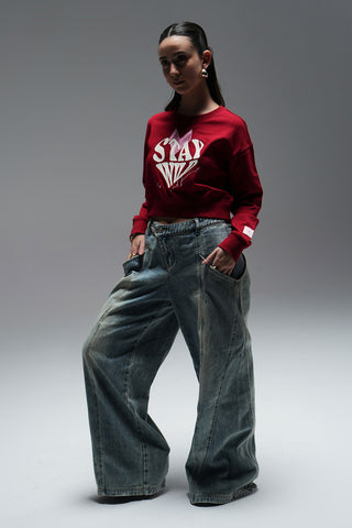 CROPPED SWEATSHIRT - RED