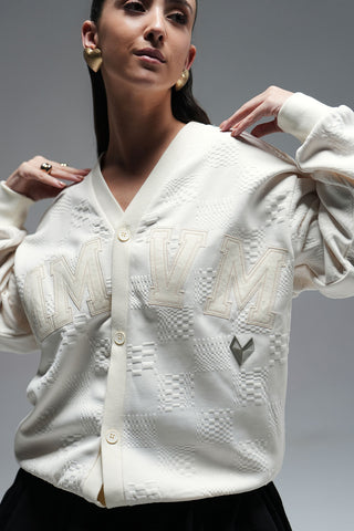 BUTTON UP CARDIGAN - OFF WHITE