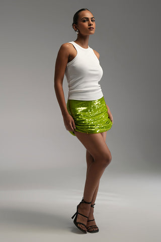 SEQUIN SKIRT - GREEN